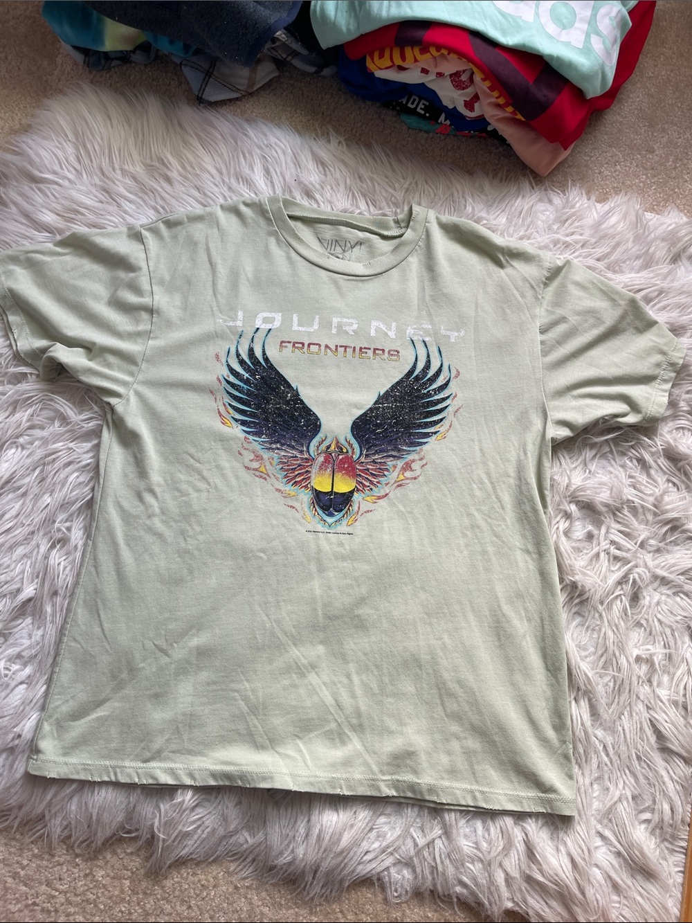 Frontiers Journey Graphic Tee in Light Sage Green
